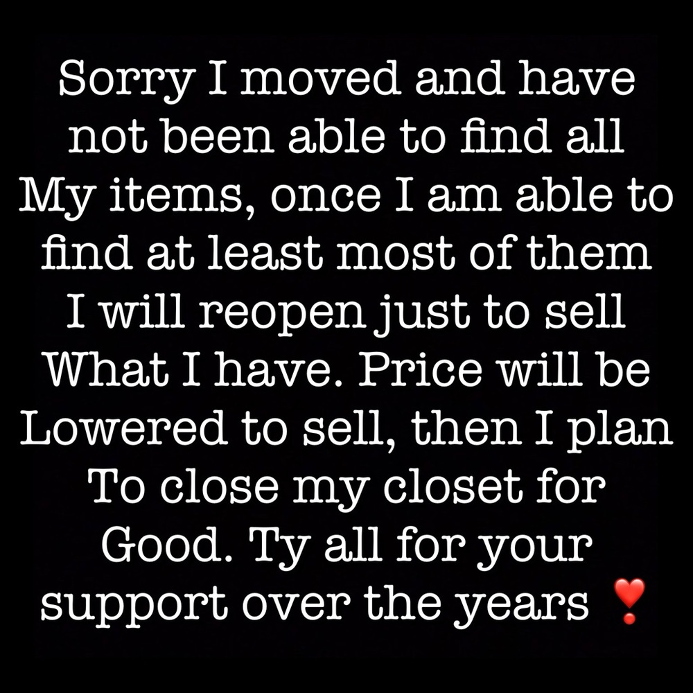 Closet Notice - Shop will be Closing.